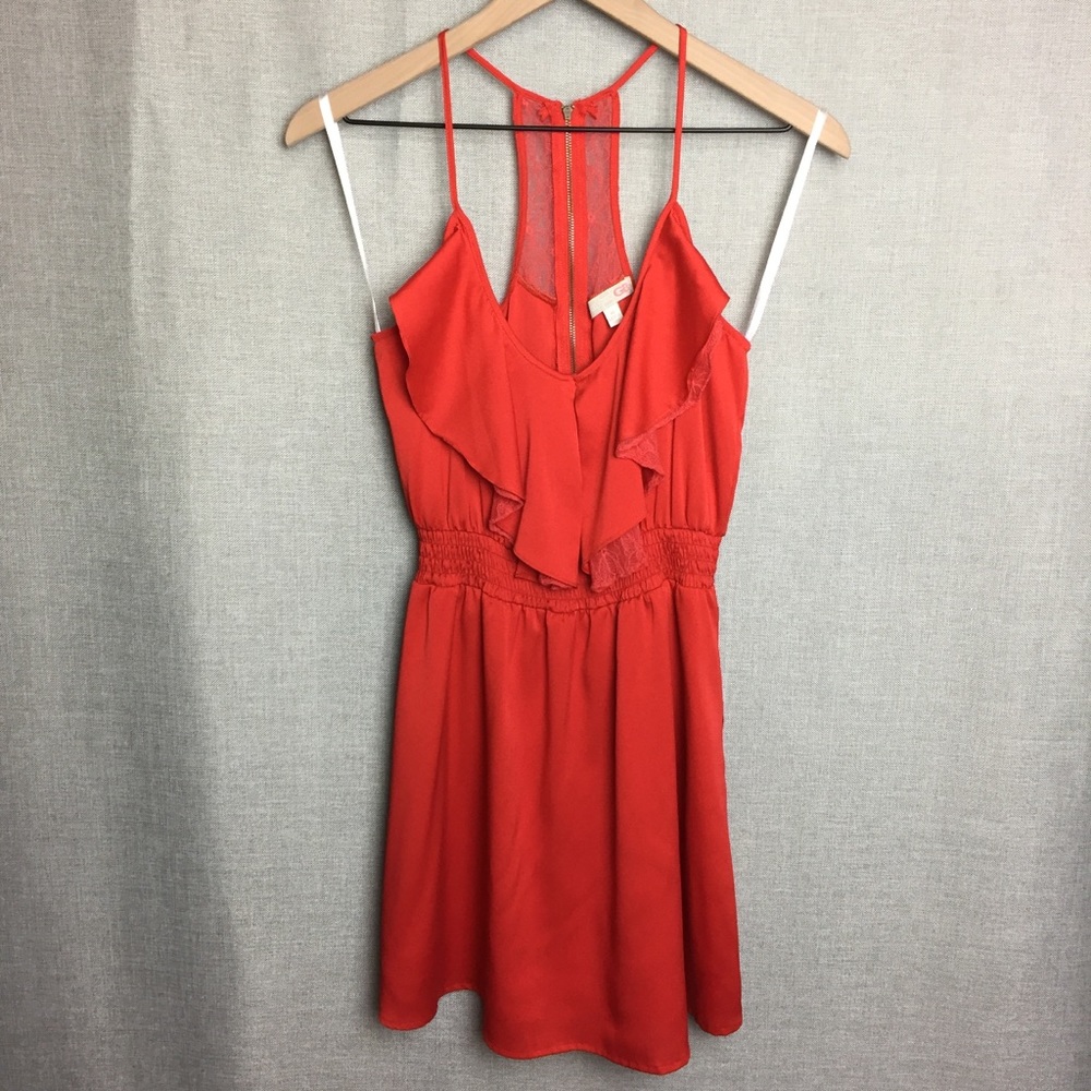 GB/ Spaghetti Strap Mini Dress w/Lace Details Sz M